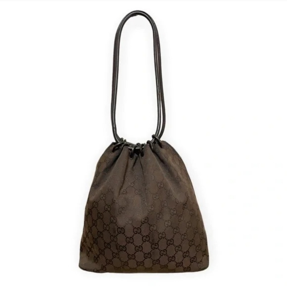 Authentic Vintage Tom Ford Gucci Dark Brown Shoulder Bucket Bag Leather Pouch